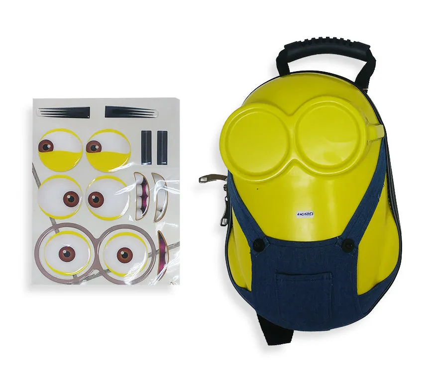 Minion Shape Backpack 13 inches with Expression Stickers