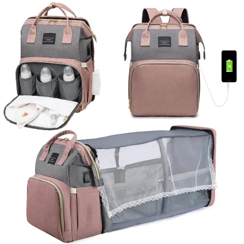 MomEase Portable Crib Backpack - Foldable & Spacious