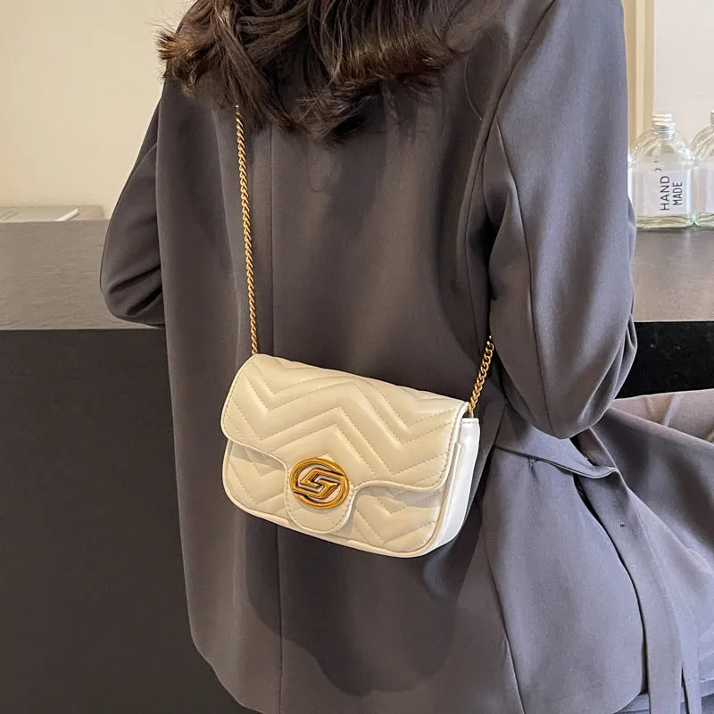 New fashion rhombus versatile shoulder bag soft leather dopamine light luxury crossbody bag