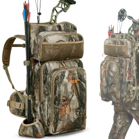 NEW VIEW Camo Hunting Backpack for Men with Compound Bow Holder - Ideal for Saddle Hunting & Bow Hunting of Deer and Elk - Durable Compound Bow Carrier Pack