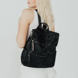 Nori Nylon Backpack: Black Geometric