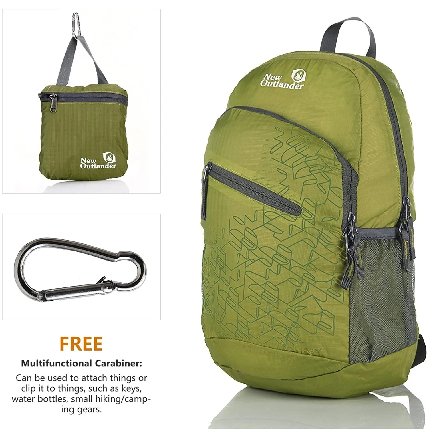 Outlander Ultra Lightweight Packable Water Resistant  Travel Hiking Backpack | Green