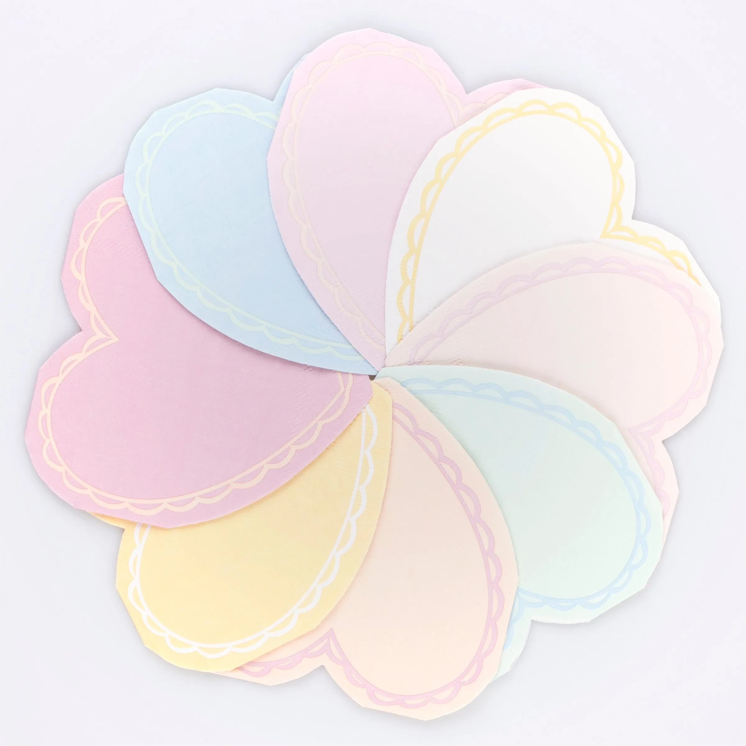 Pastel Heart Large Napkins (x 16)