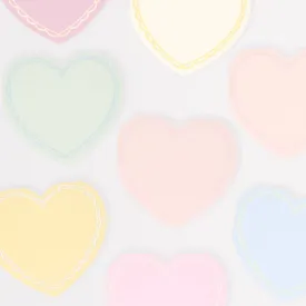 Pastel Heart Large Napkins (x 16)