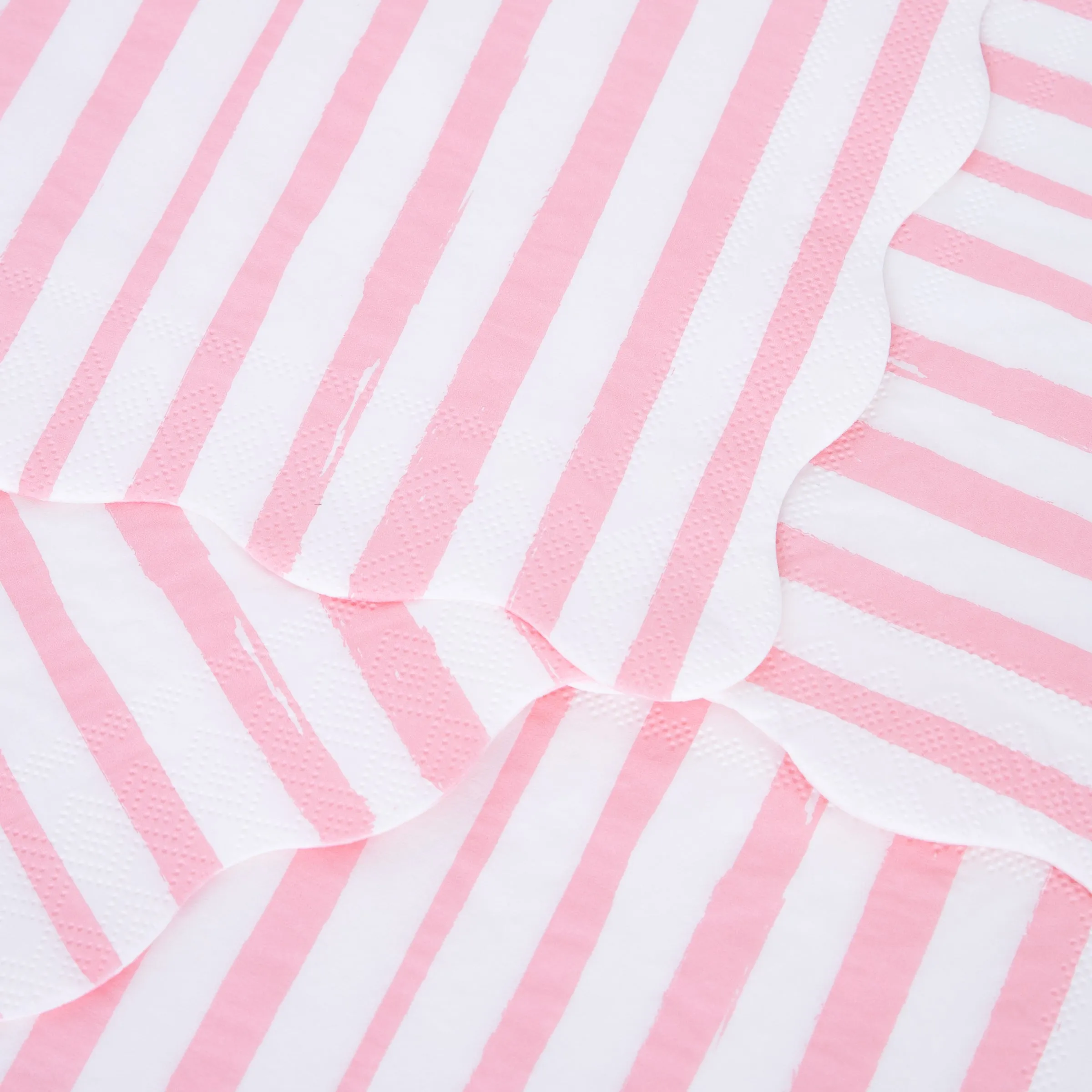 Pink Stripe Small Napkins (x 16)