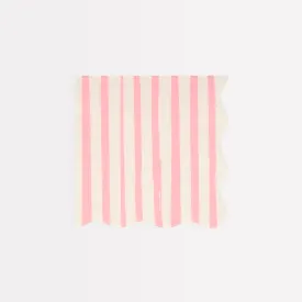 Pink Stripe Small Napkins (x 16)