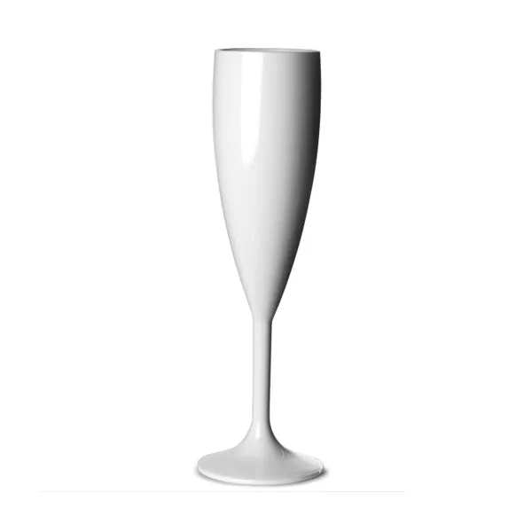 Polycarbonate Elite Premium Champagne Flutes 6.6oz - White - 12 Pack