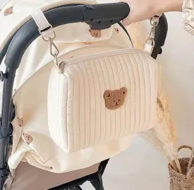 Quilted Pram Bag / Baby Bag for stroller - Single Bear