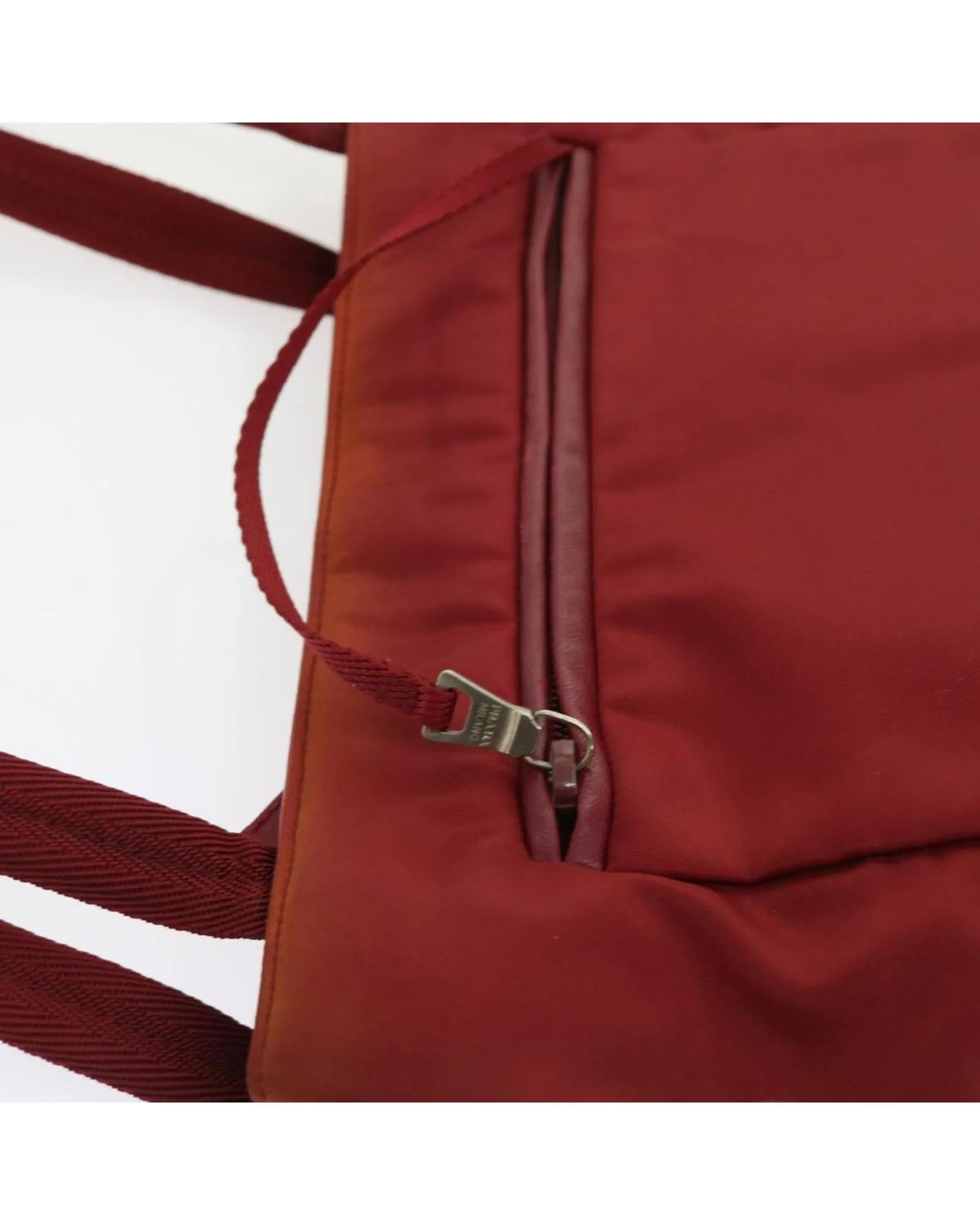 Red Nylon Hand Bag