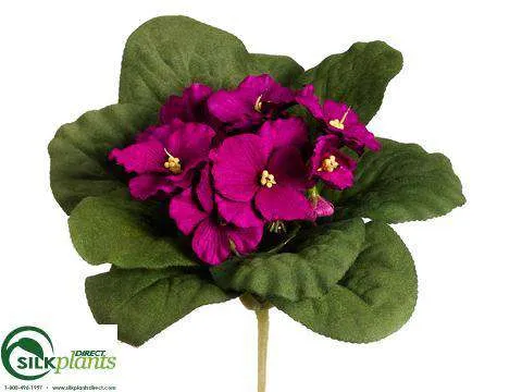 Silk Plants Direct African Violet Bush - Purple - Pack of 12