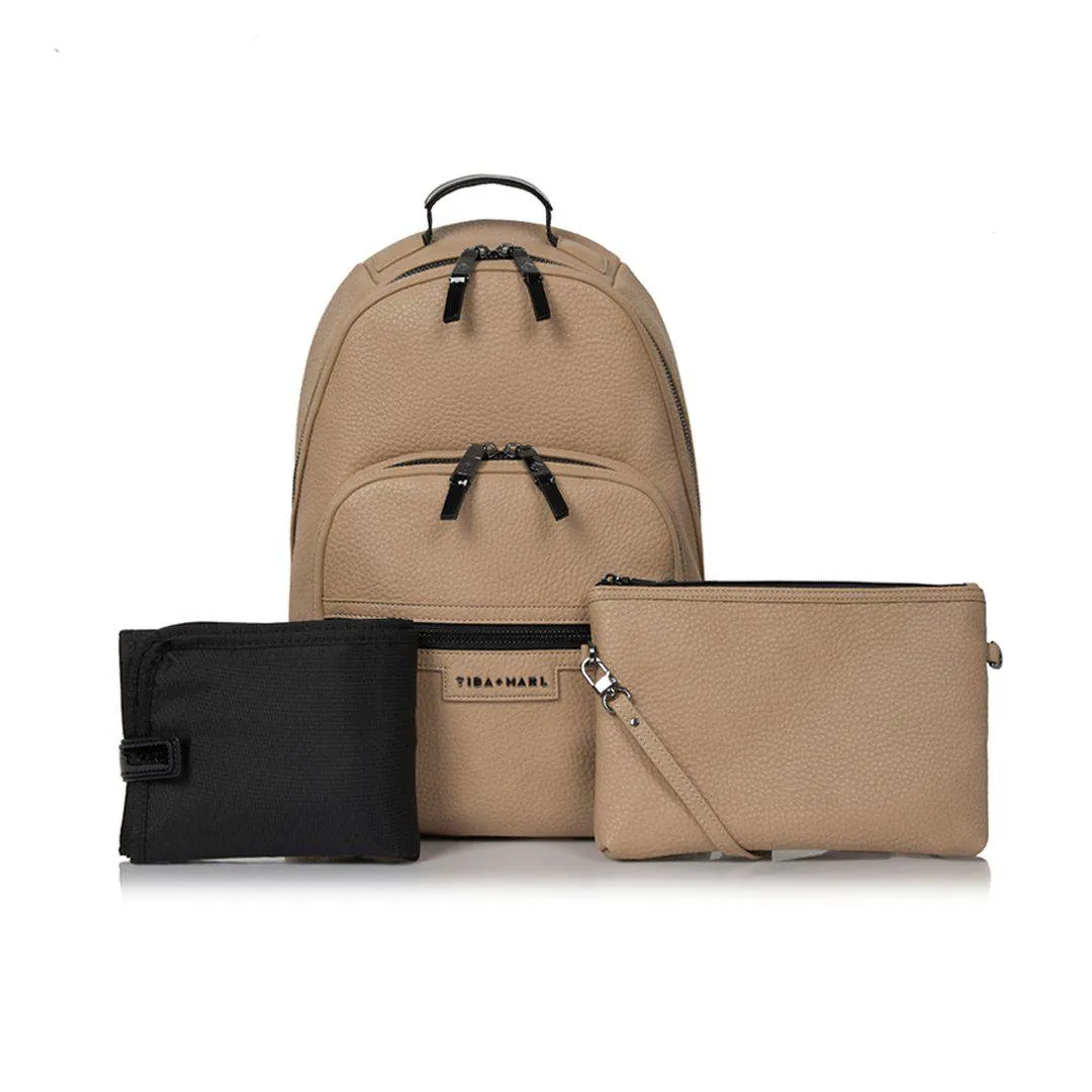 Tiba   Marl Elwood Changing Backpack - Taupe