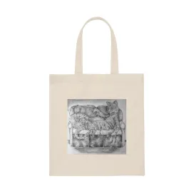 Tiger on a Couch Canvas Tote Bag