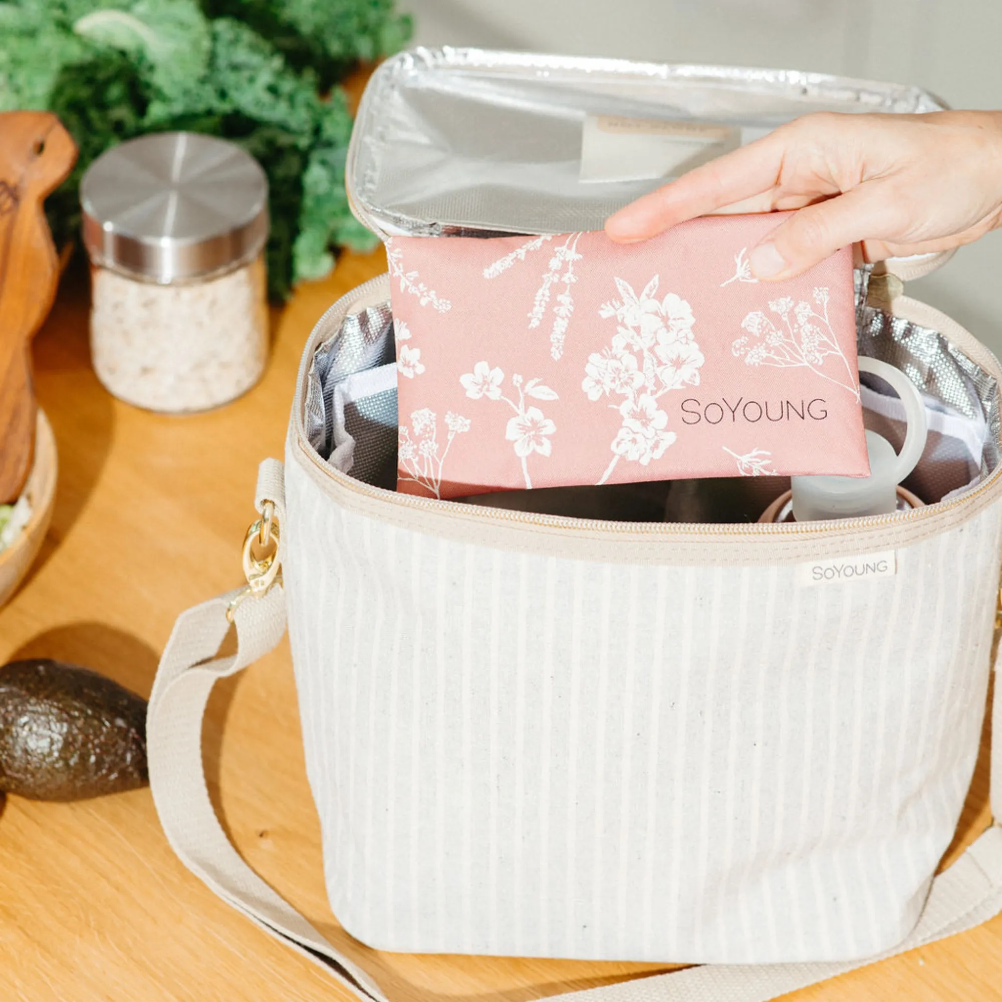 White Field Flowers Muted Clay Ice Pack