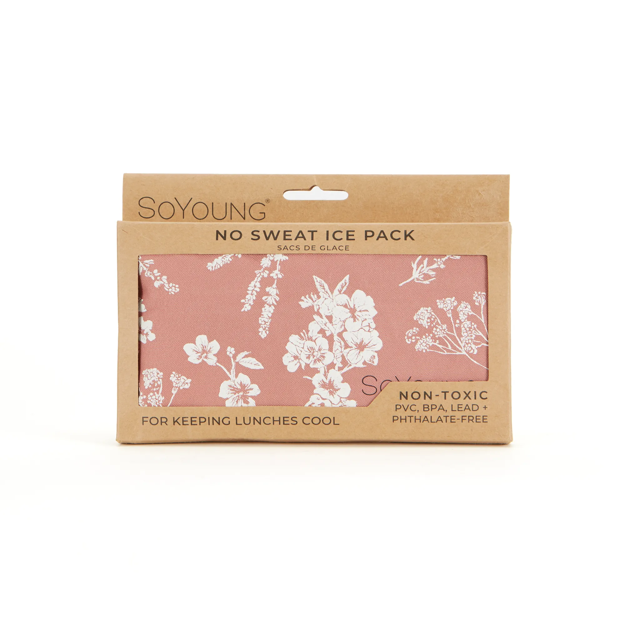 White Field Flowers Muted Clay Ice Pack