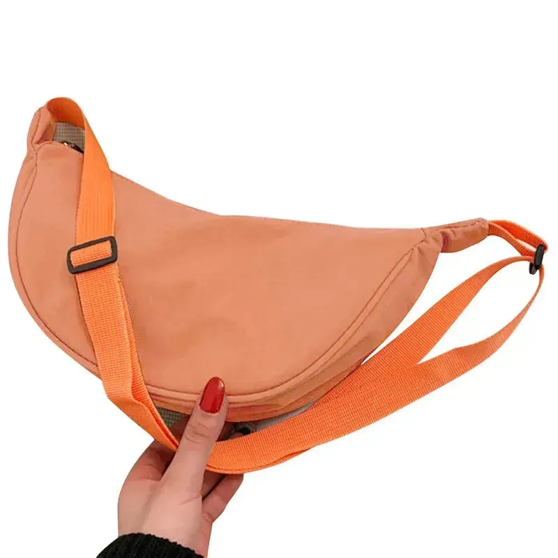 Women's Crossbody Dumpling Shape Lightweight Underarm Knapsack Nylon Large Capacity Smooth Zipper Female's One Shoulder Bag