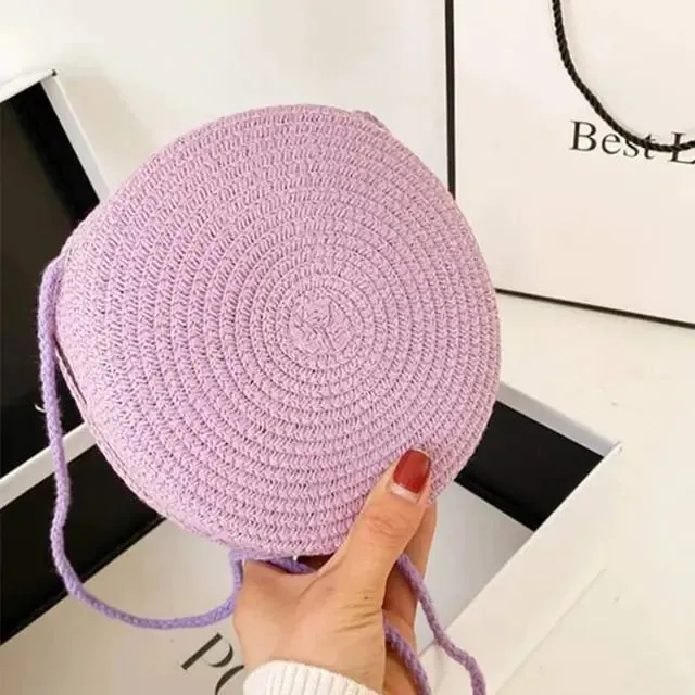 Women's Round Woven Straw Bag