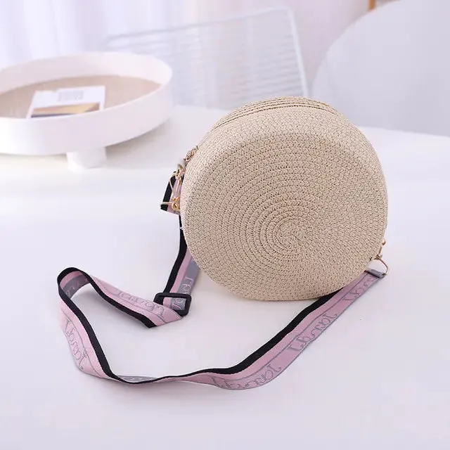 Women's Round Woven Straw Bag