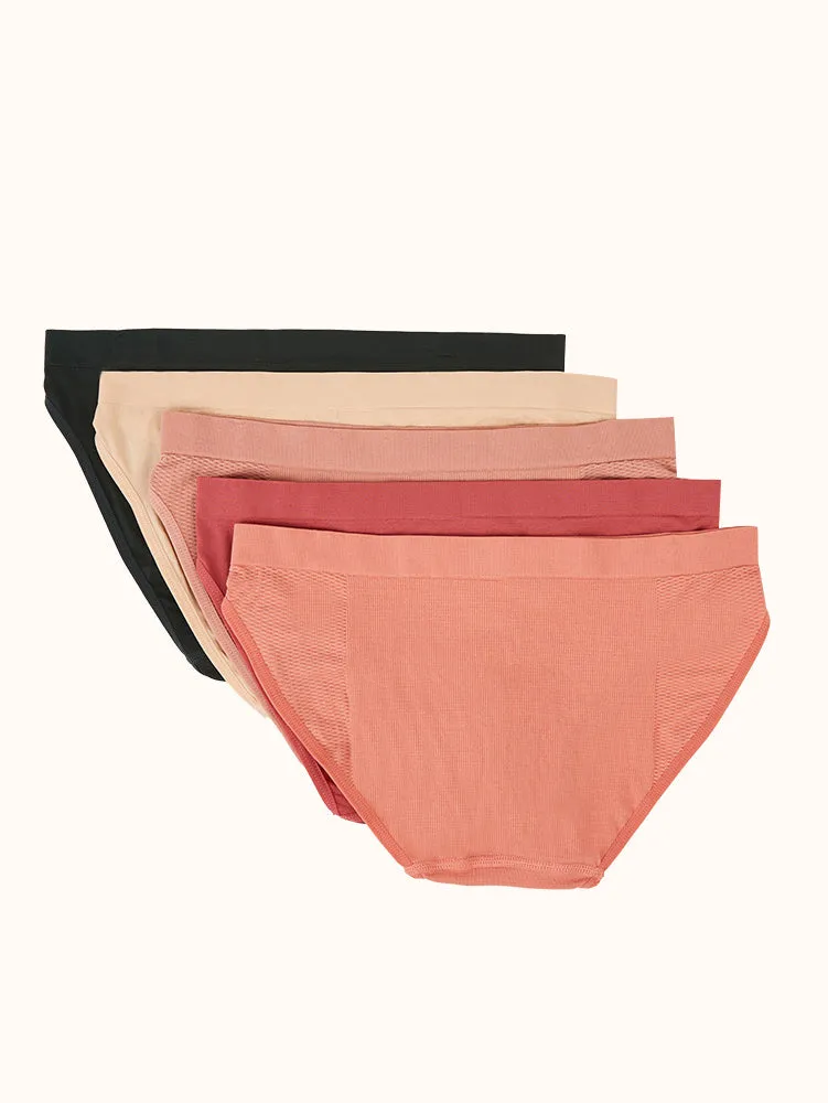 Women's Seamless Bikini (5 Pack) - Faded Rose/Brown