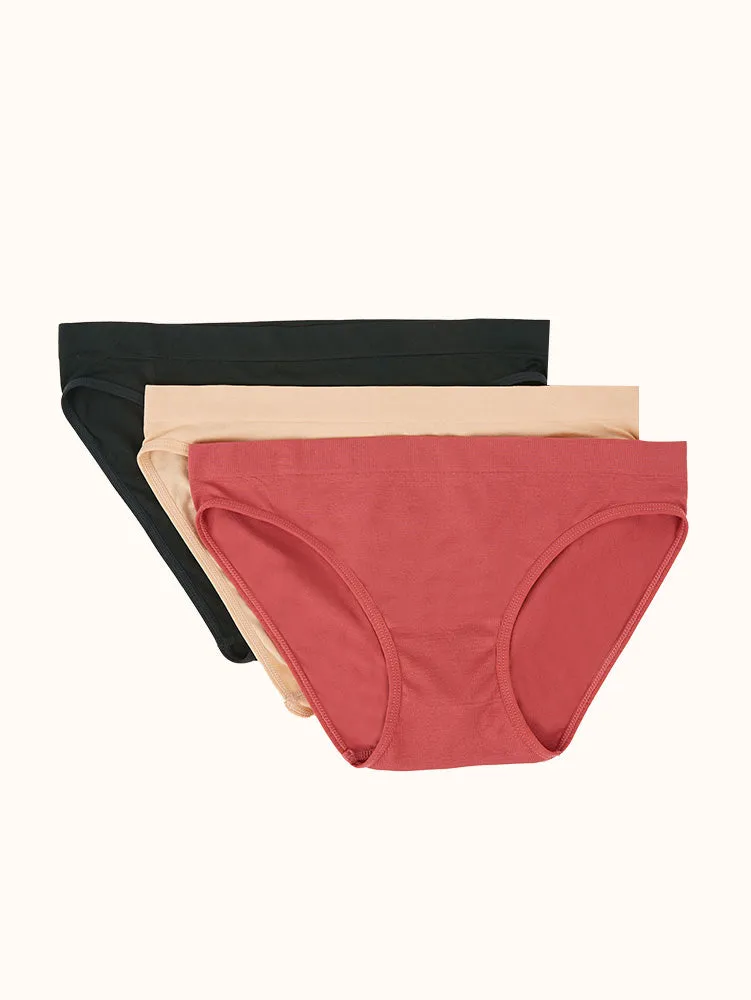 Women's Seamless Bikini (5 Pack) - Faded Rose/Brown